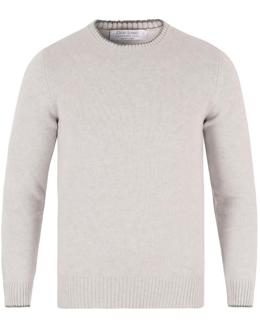 gran sasso woolcashmere elbow patch pullover light grey For Salg Billig 2t4f3